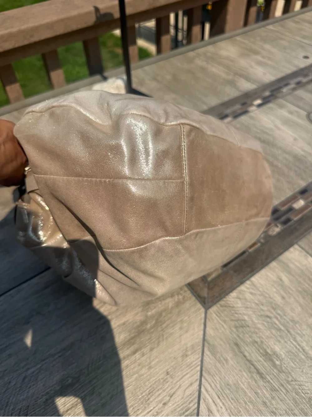 Vintage Coach Soho Lynn Hobo Shoulder Bag Metallic Shiny Gold Y2K